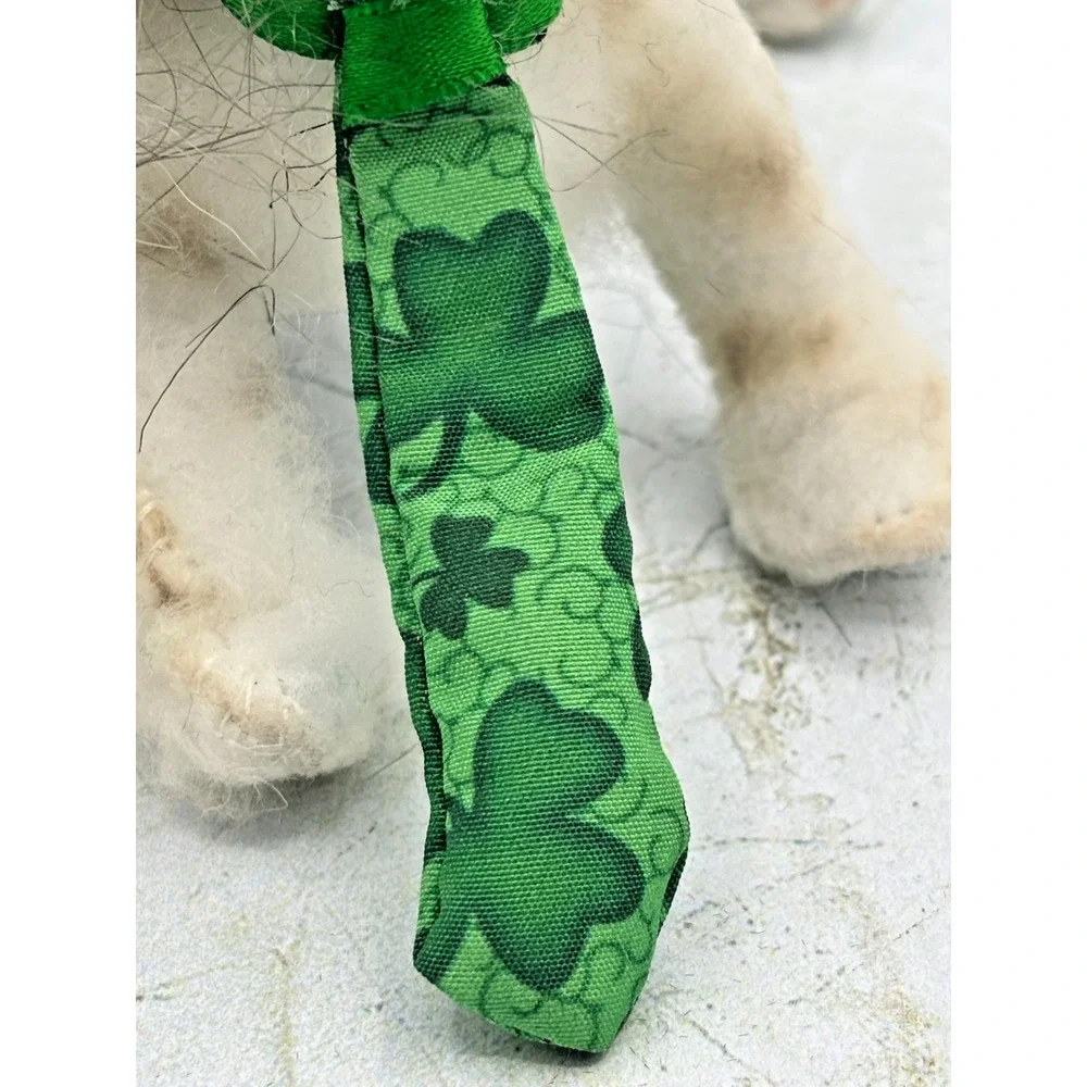 Annalee Mobilitee St. Patrick's Day Irish Cat‎ Top Hat Shamrock Tie 2004 4in EUC